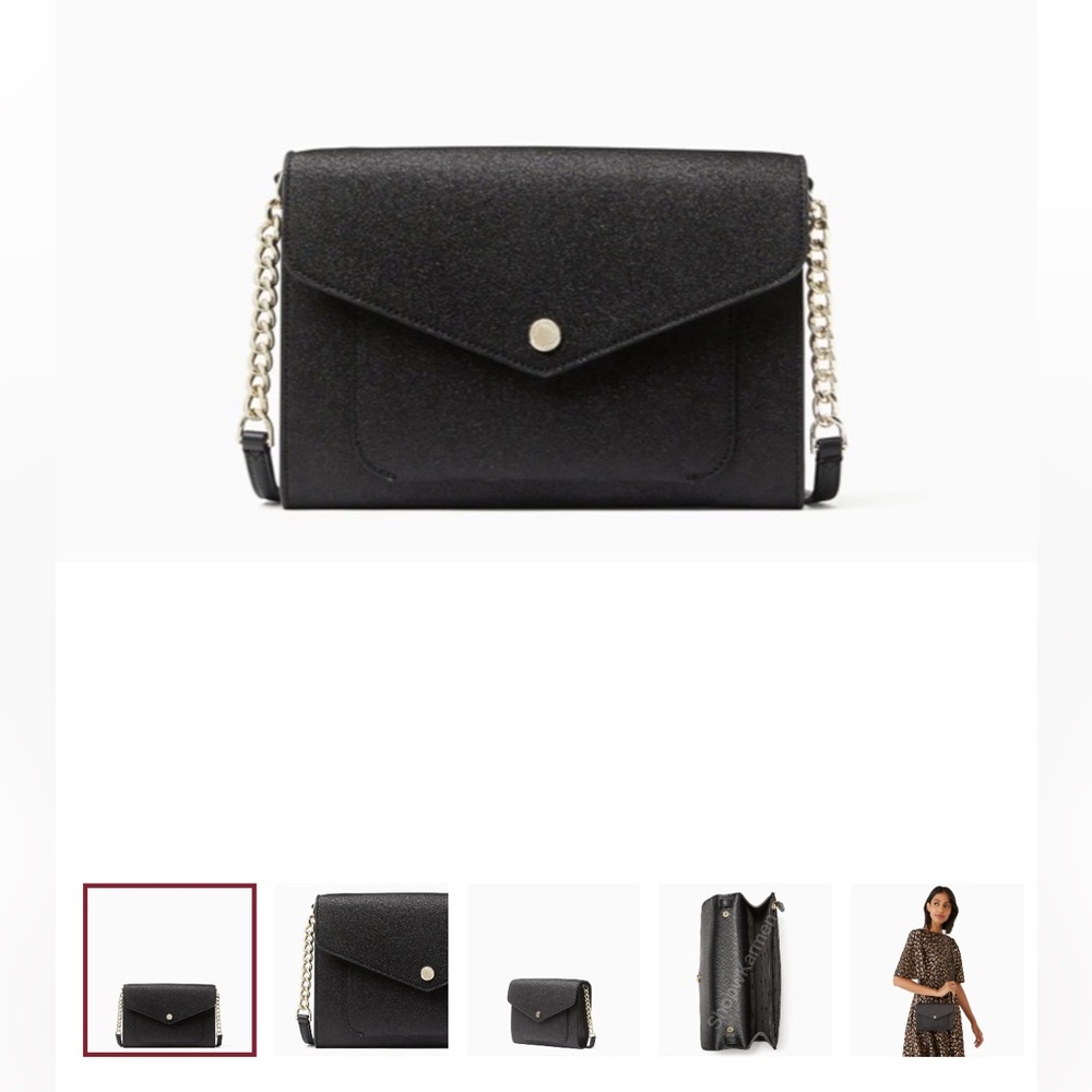 Kate spade black glitter crossbody